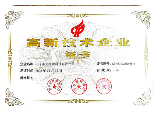 高新技術(shù)企業(yè)-豐元鋰能